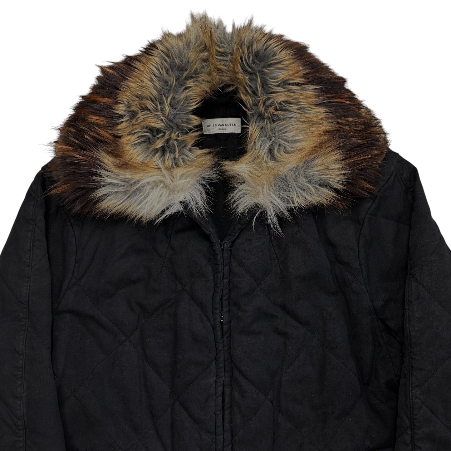 Dries Van Noten Quilted Fur Collar Bomber Jacket - AW11