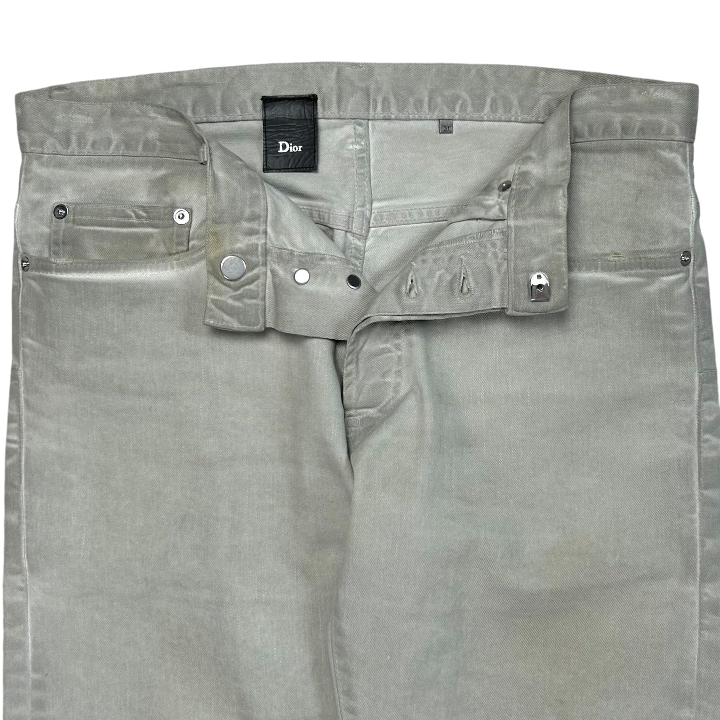 Dior Homme Silver Overdye Slim Jeans - SS06