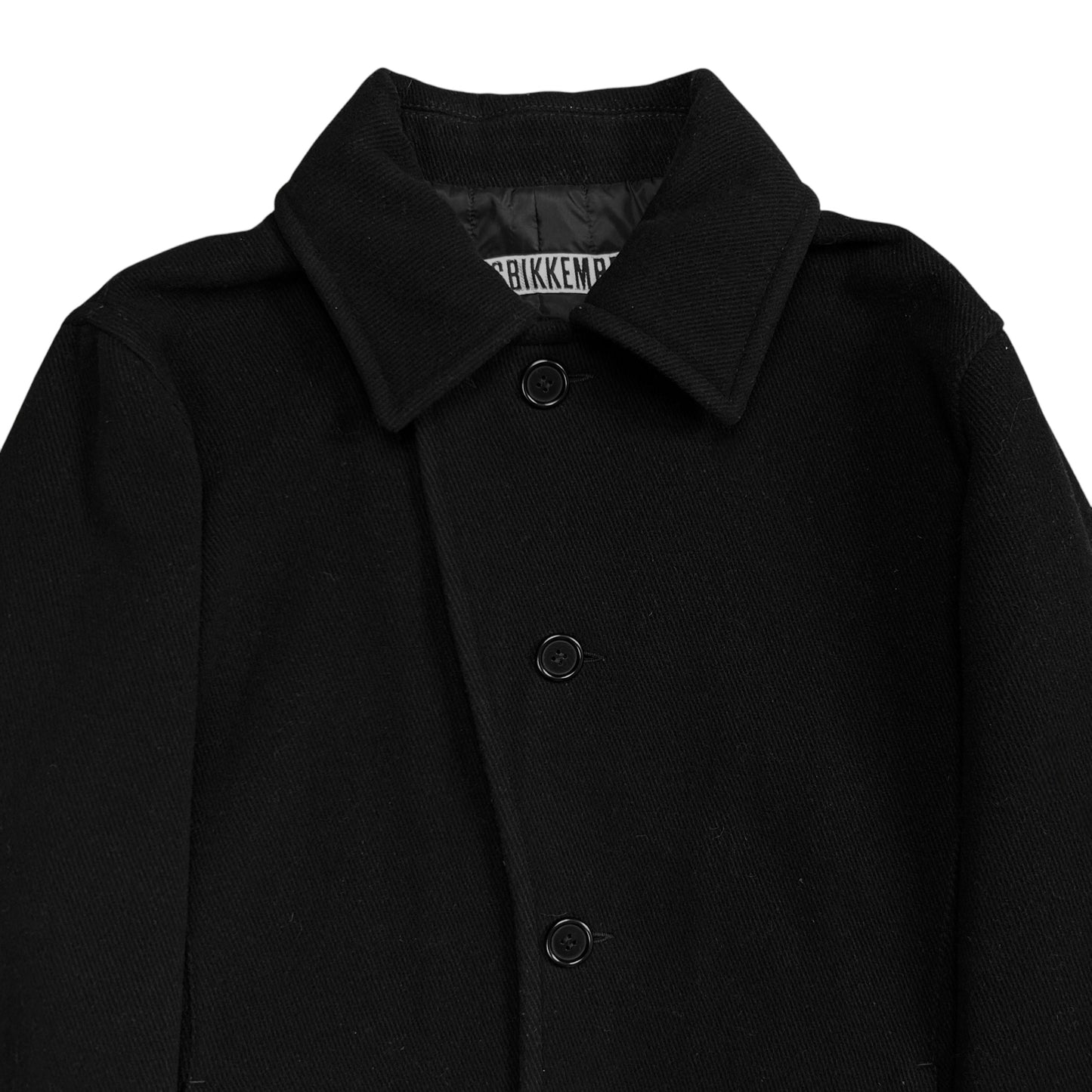 Dirk Bikkembergs Leather Stripe Wool Coat