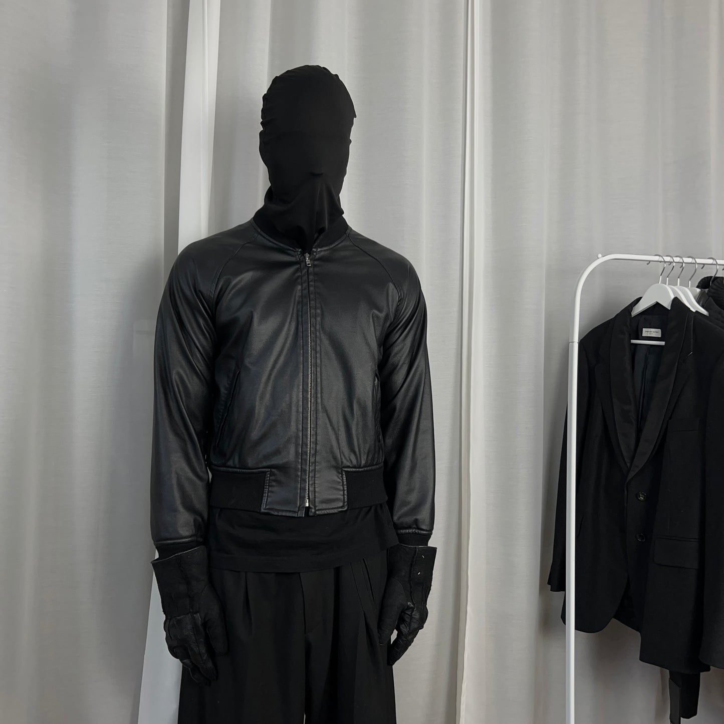 Comme des Garcons BLACK Cropped Synthetic Leather Bomber Jacket - AW11