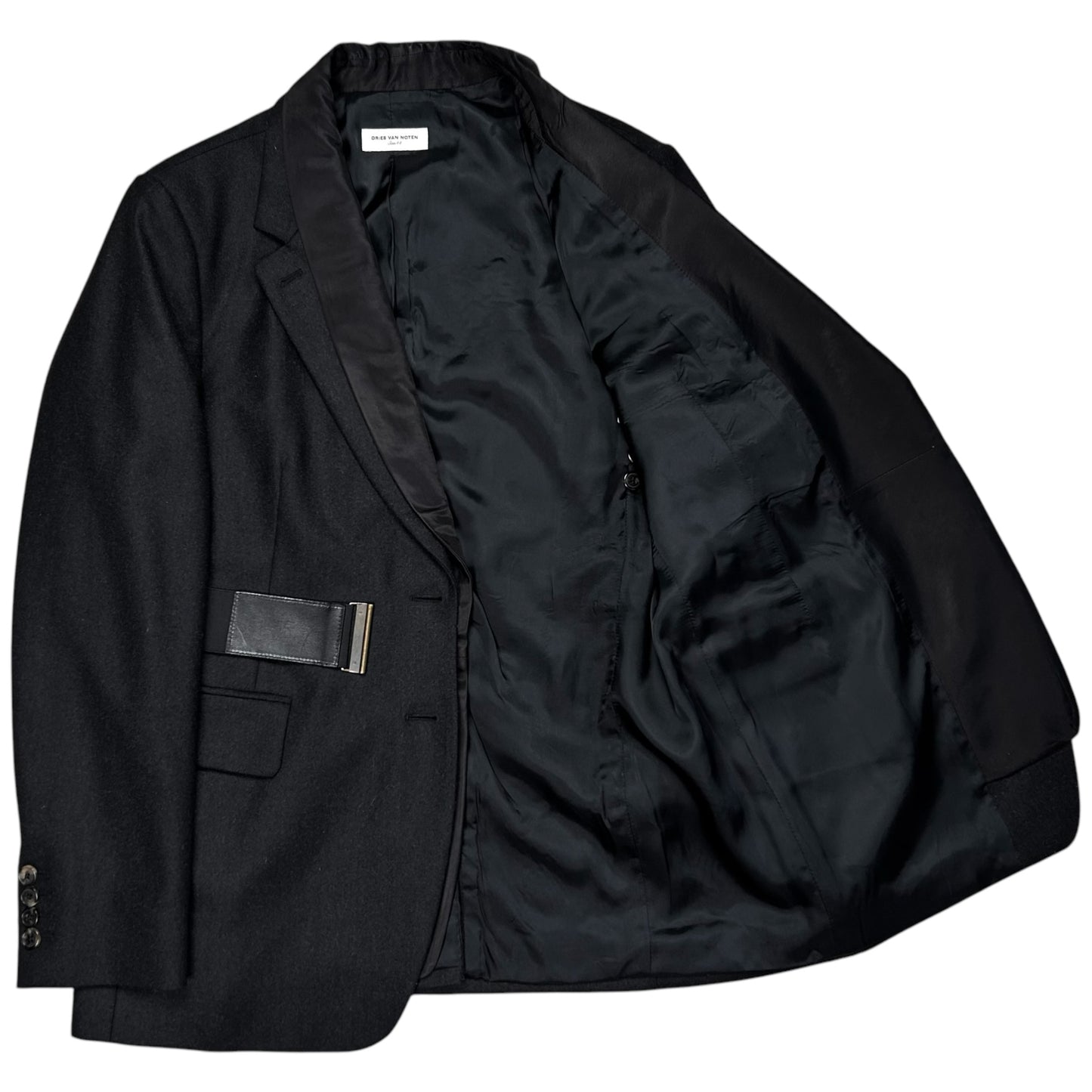 Dries Van Noten Belted Double Lapel Wool Blazer - AW12