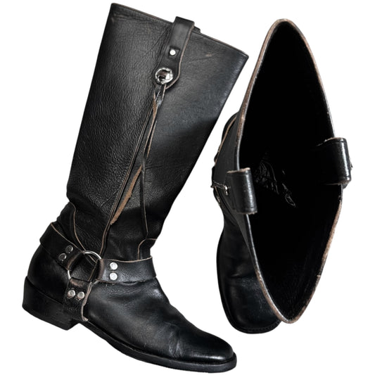 Balenciaga Distressed Harness String Western Boots
