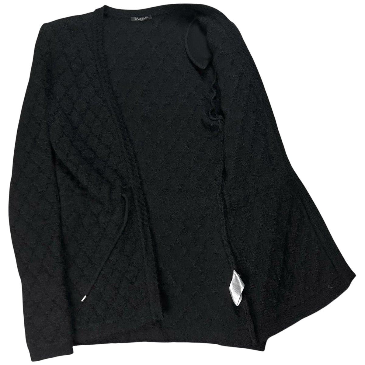 Balmain by Decarnin String Mohair Shoulder Pad Cardigan - AW11