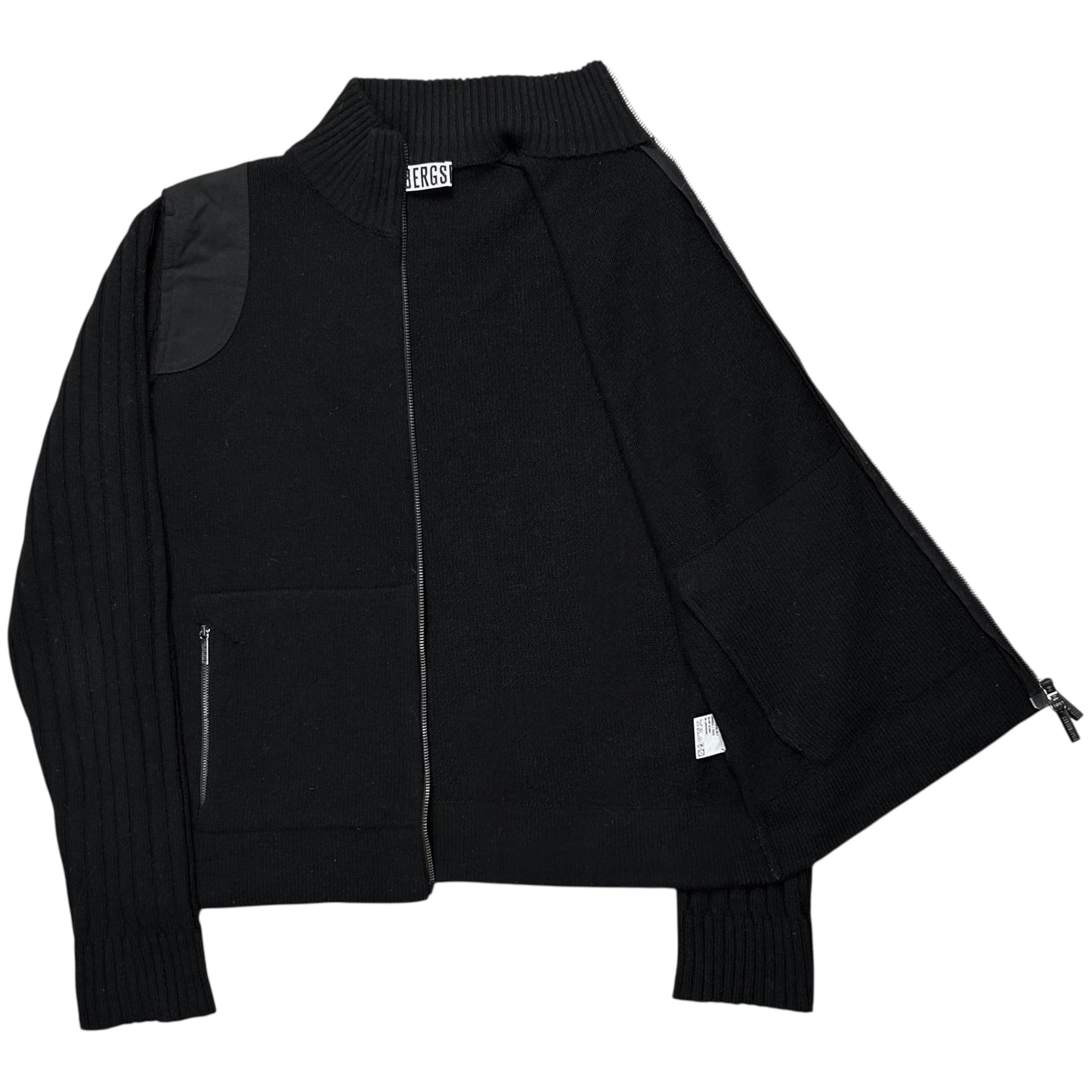 Dirk Bikkembergs Nylon Panel Zip Knit Sweater