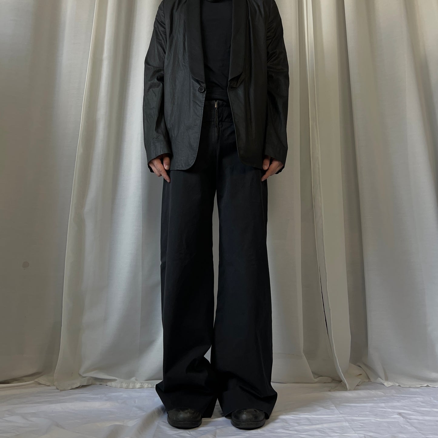 Jil Sander Wide Waist Zip Work Pants