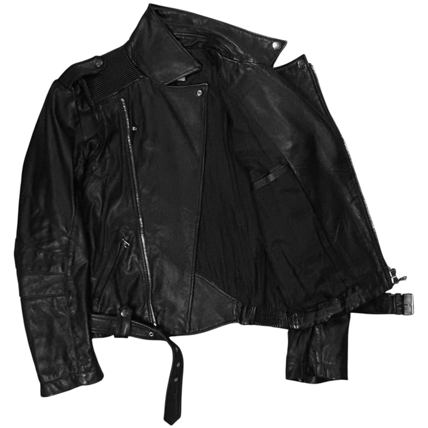 Pierre Balmain Belted Biker Leather Jacket - SS13