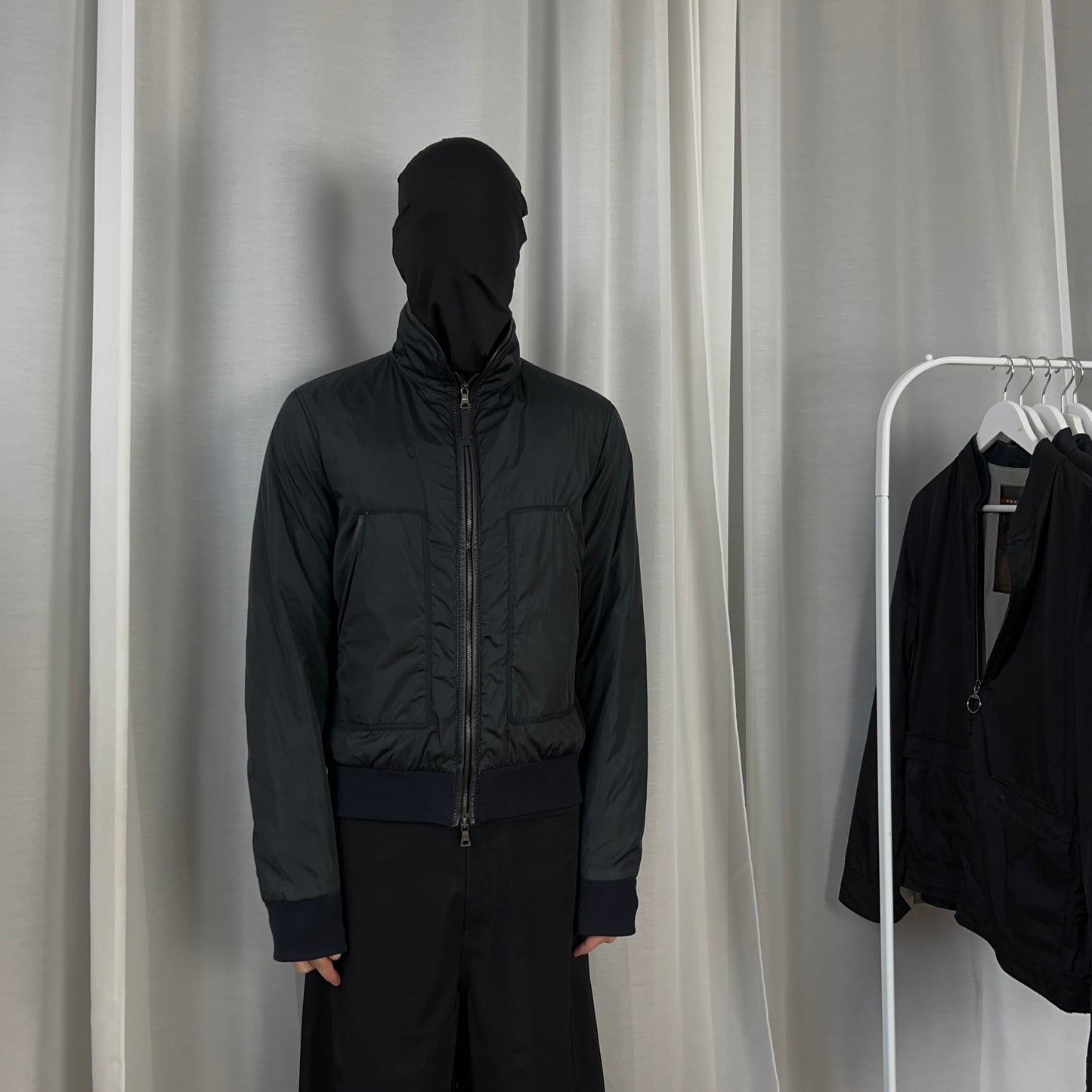 Prada Leather Trimmed Bomber Jacket - SS10