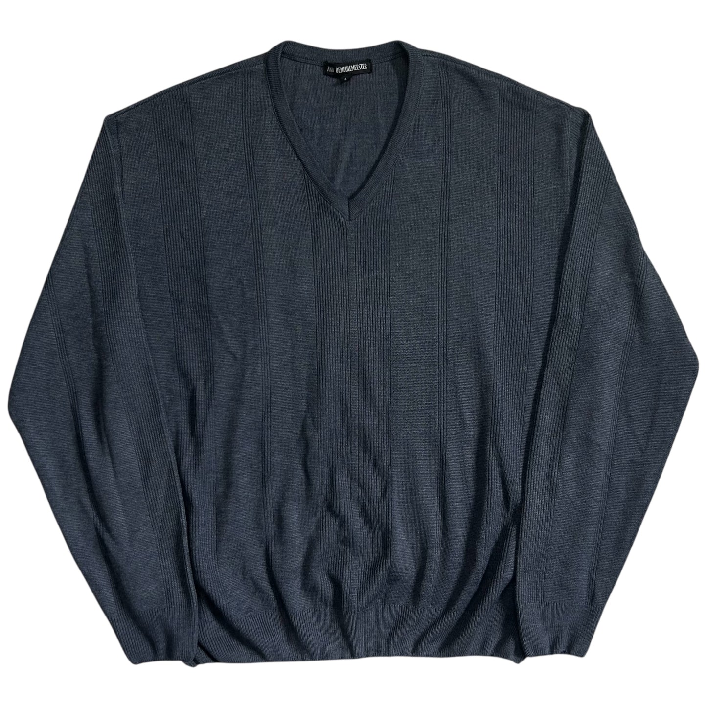 Ann Demeulemeester Rib Decorated V-Neck Knit Sweater
