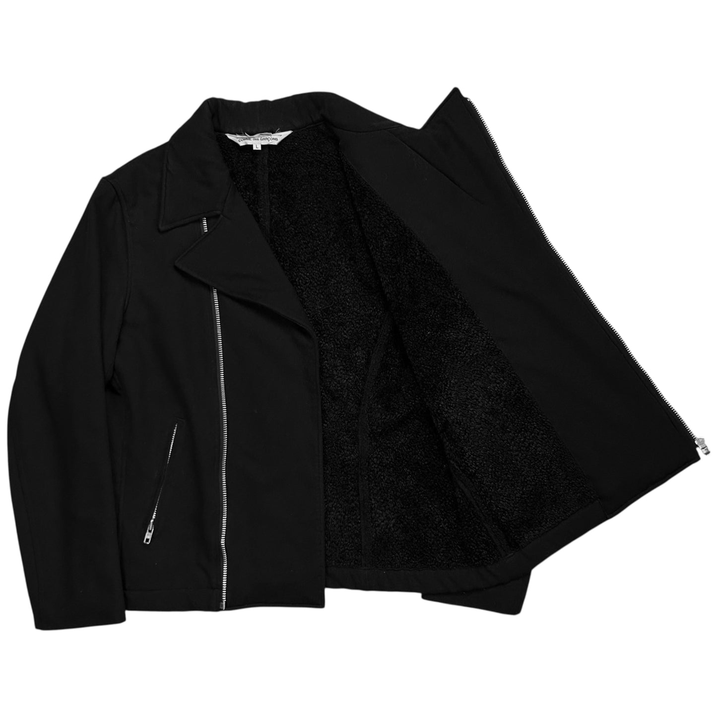 Comme des Garcons Sherpa Lined Wool Biker Jacket
