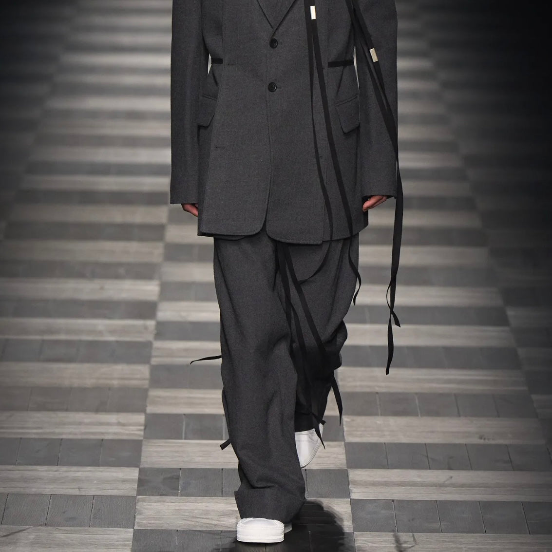 Ann Demeulemeester Belinda Loose Wool Trousers Melange - AW22