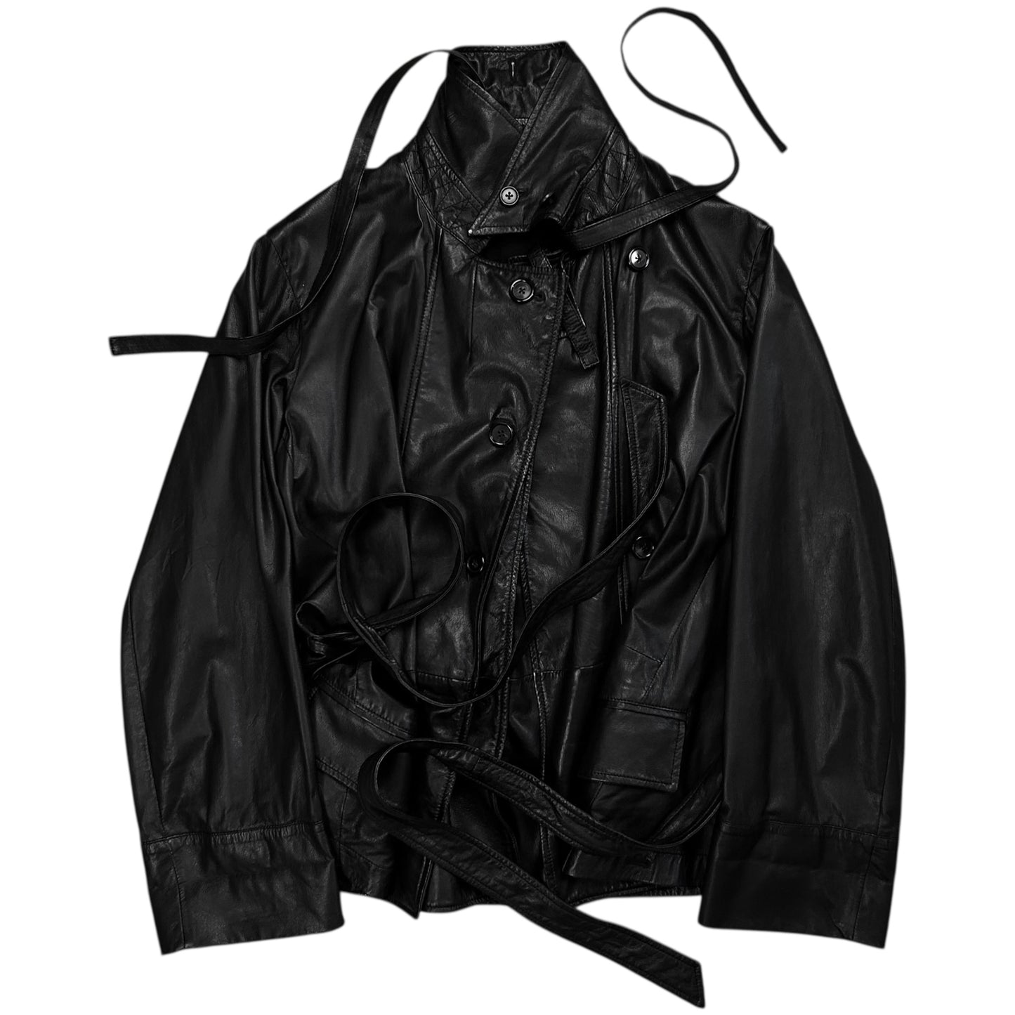 Ann Demeulemeester Bondage Multi Breasted Leather Jacket - AW10