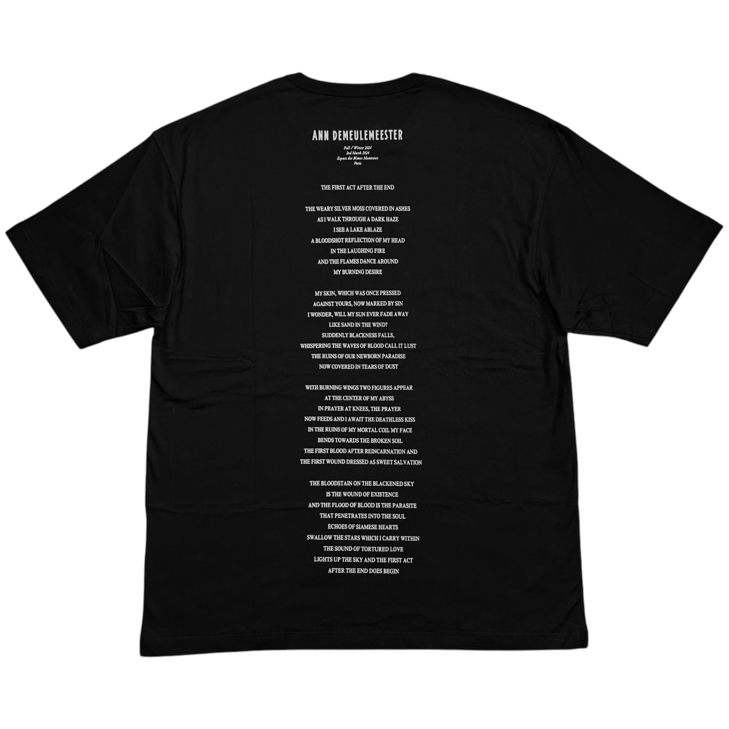 Ann Demeulemeester Campaign Poem T-Shirt - AW24