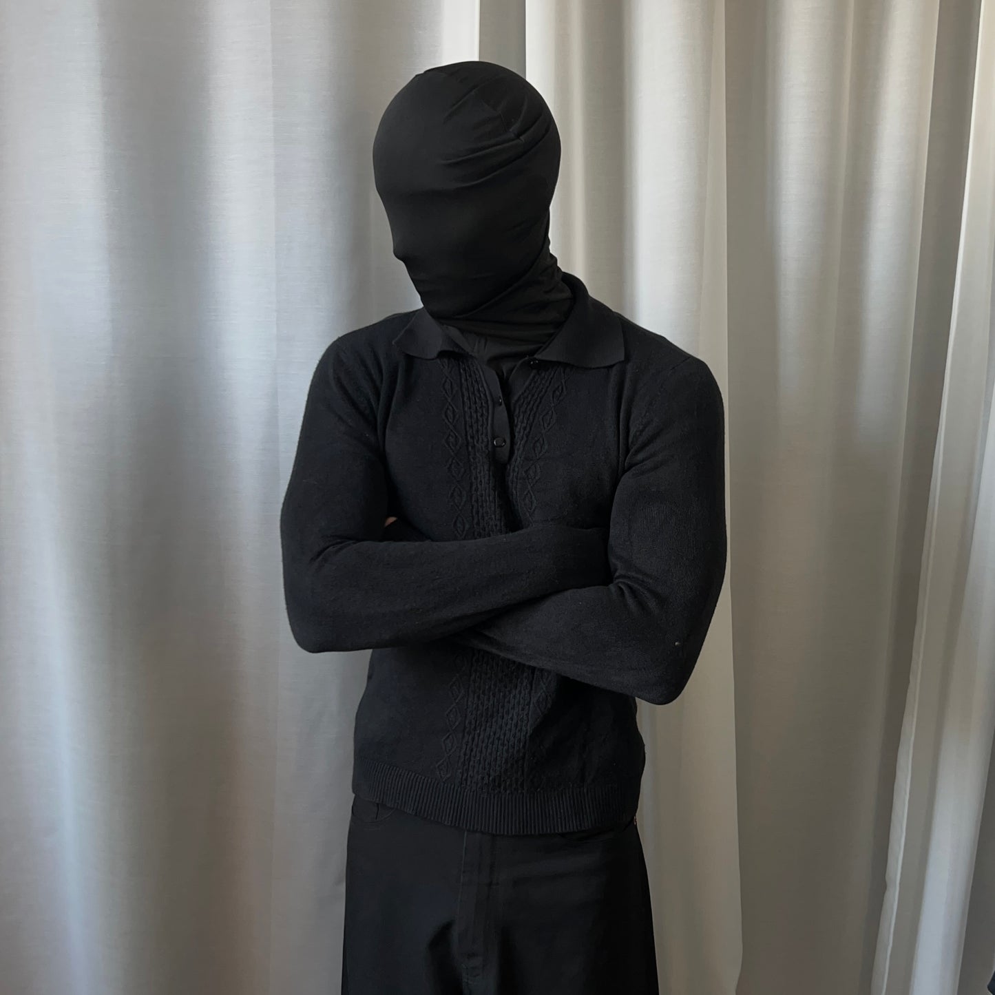 Ann Demeulemeester Cable Knit Polo Sweater
