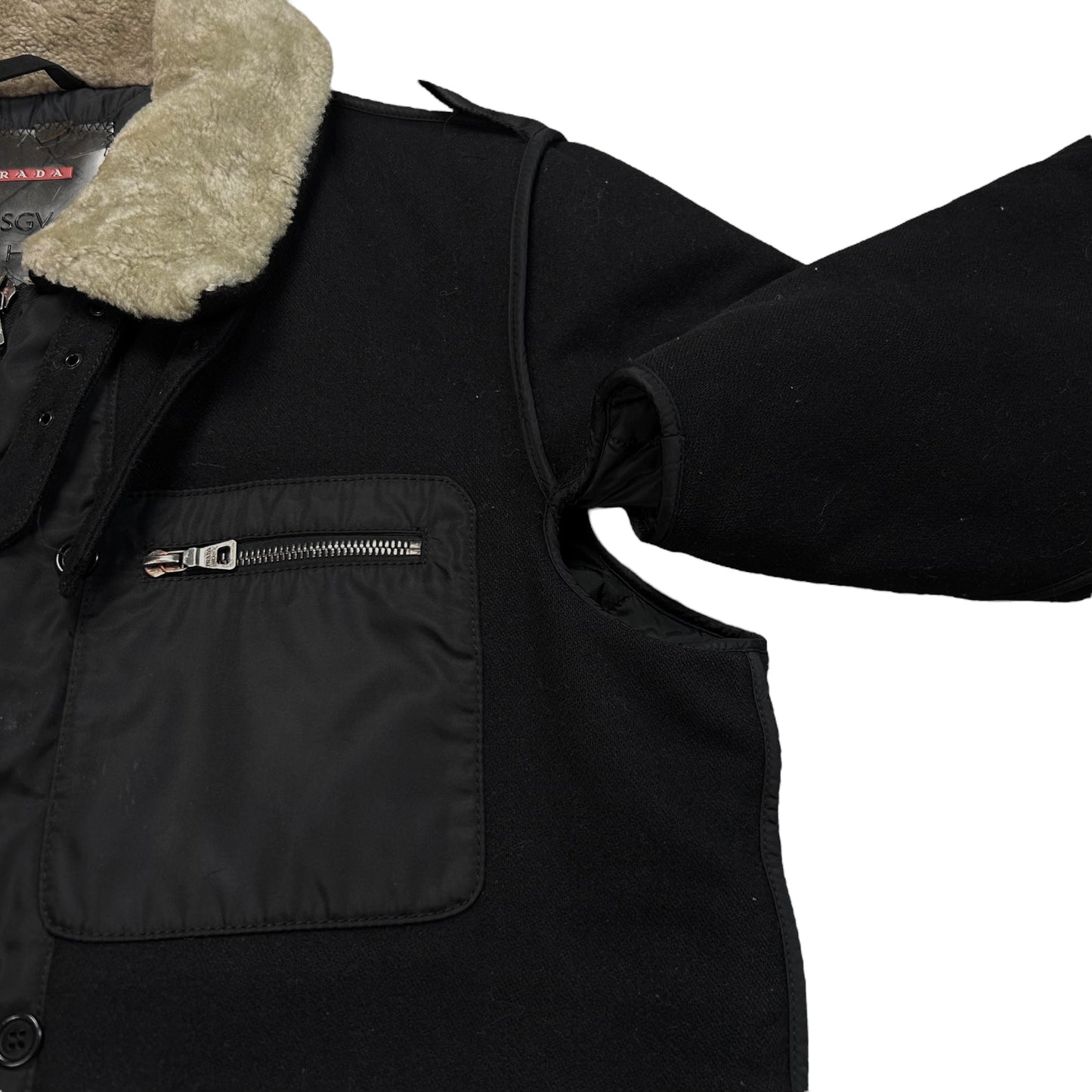 Prada Sheep Fur Flight Zip Jacket