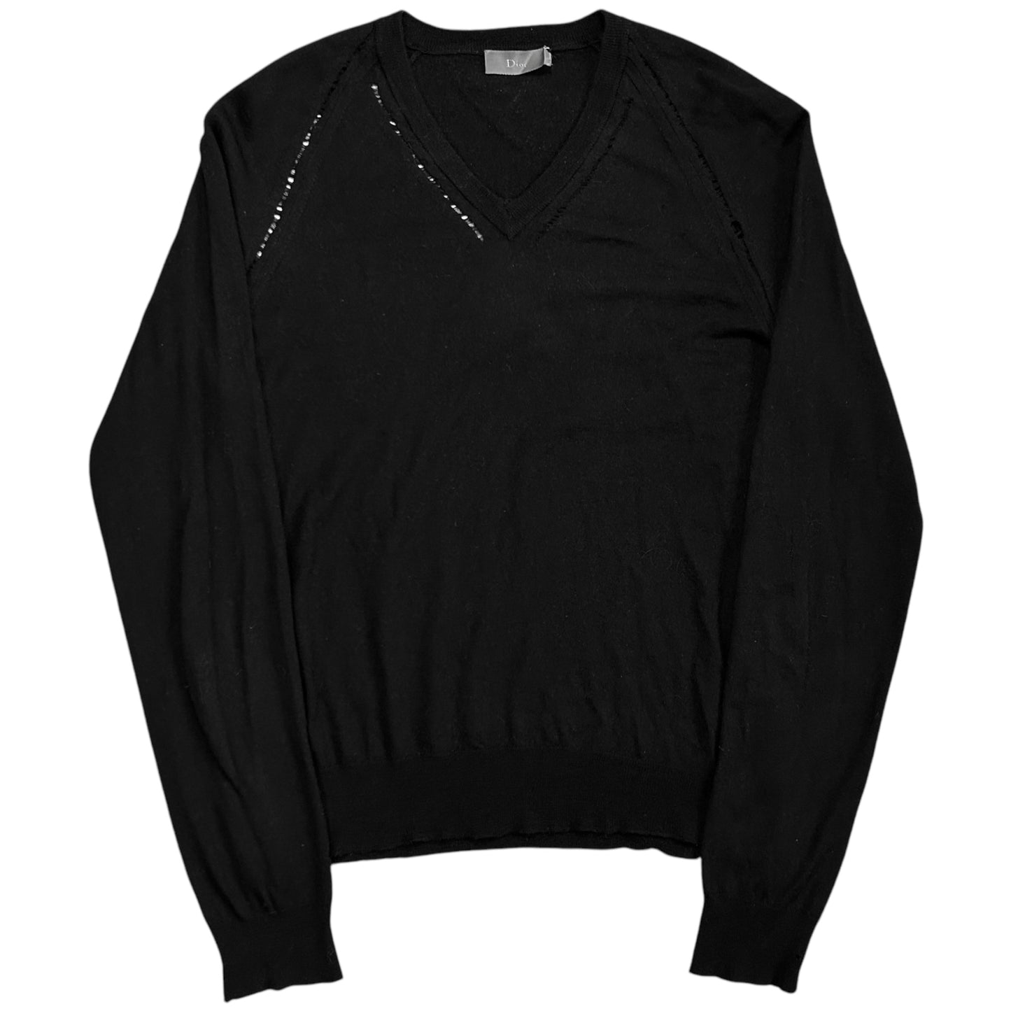 Dior Homme Distressed V-Neck Sweater - AW07