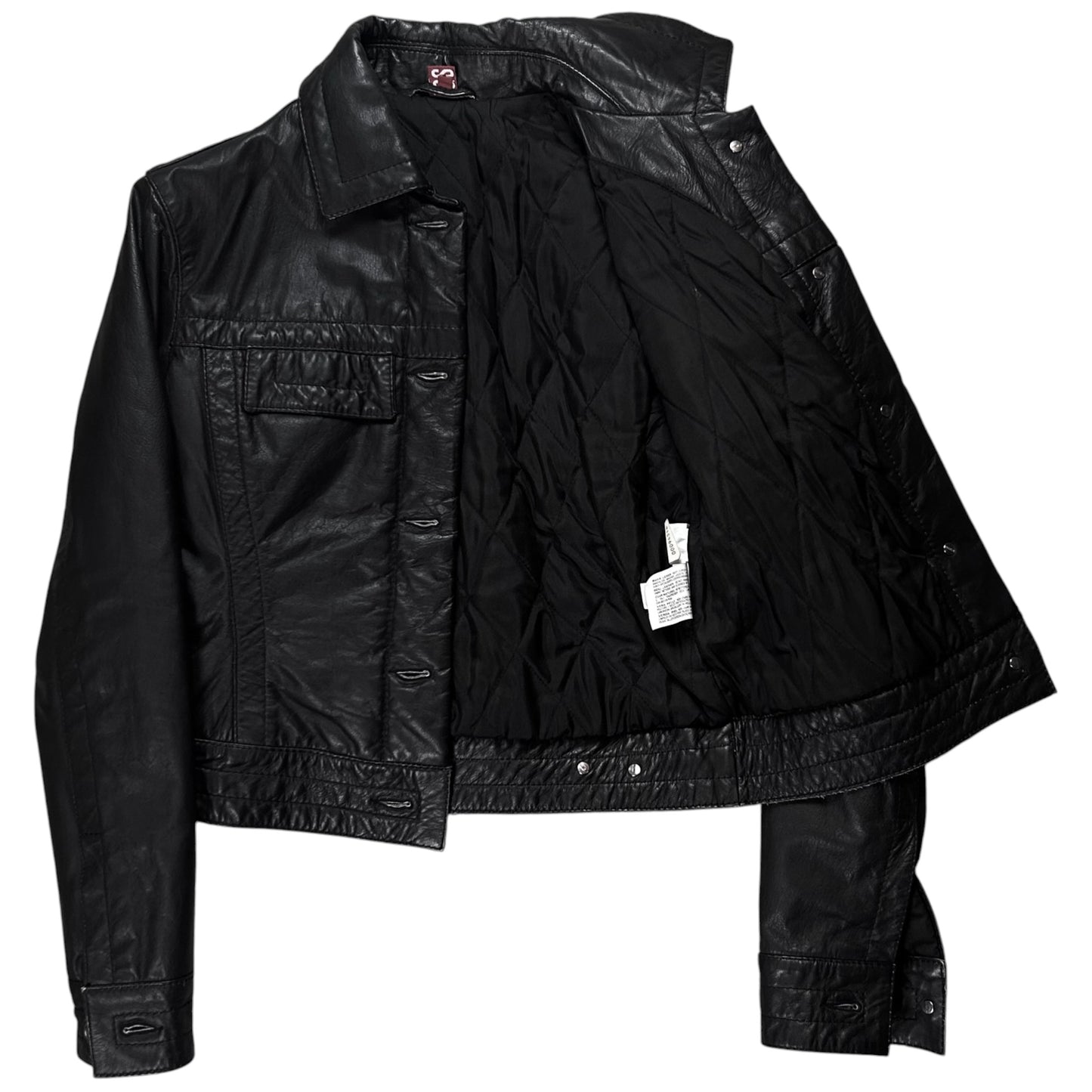 Dirk Bikkembergs Cropped Trucker Leather Jacket - 90s