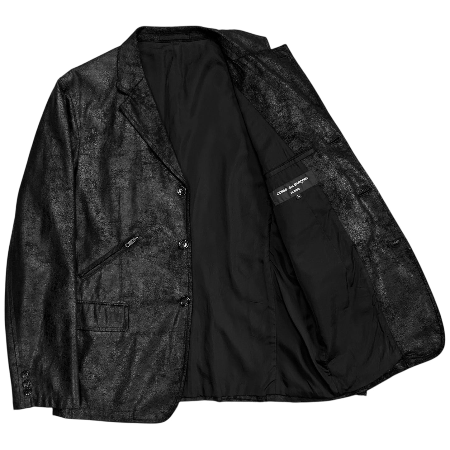 Comme des Garçons Homme Blister Coated Utility Zip Blazer - AW05