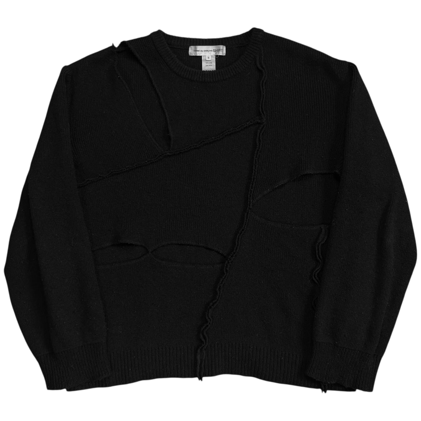 Comme des Garcons Shirt Cut Out Patchwork Knit Sweater - AW20