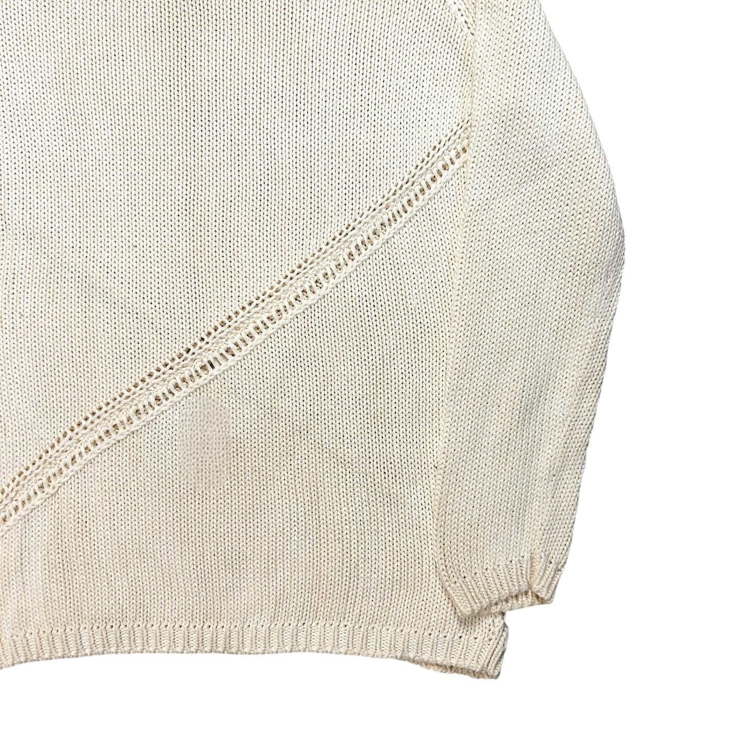 Jil Sander Asymmtric Perforated Stripe V-Neck Knit Sweater