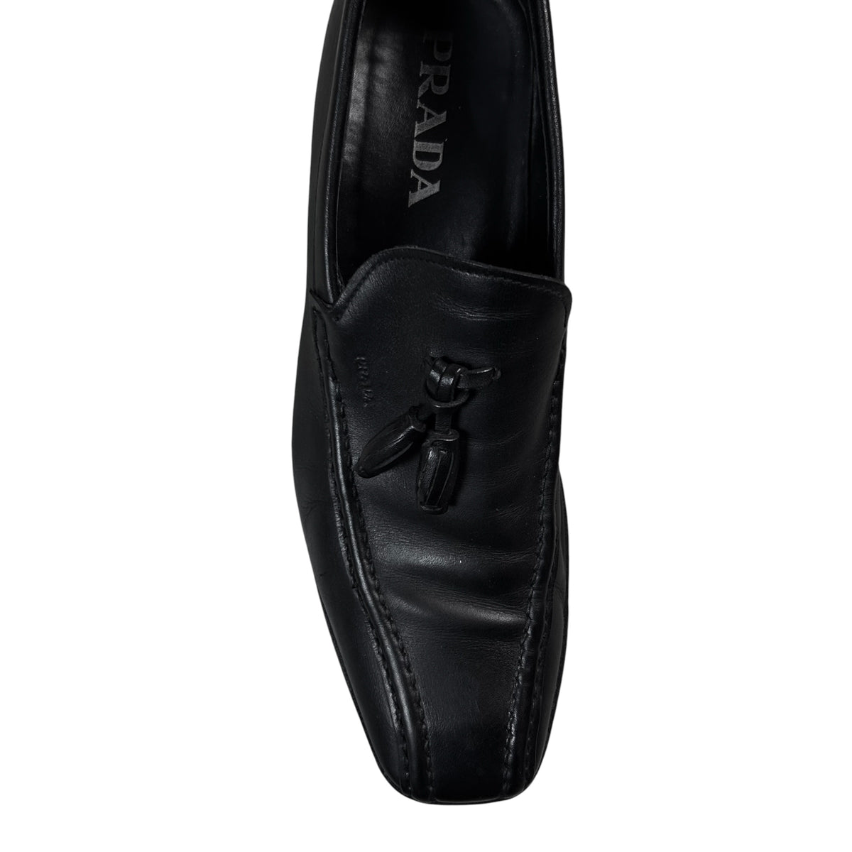 Prada Squared Tassel Loafers