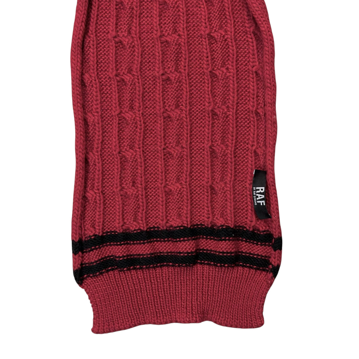 RAF by Raf Simons Striped Cable Knit Scarf - 2000s