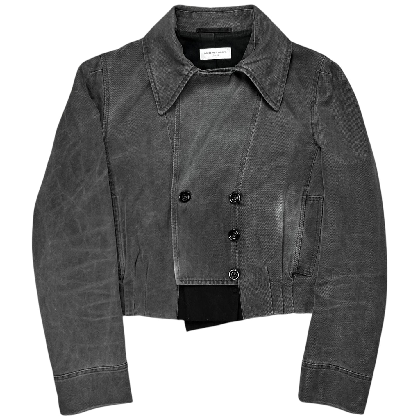 Dries Van Noten Deconstructed Cropped Double Breasted Jacket