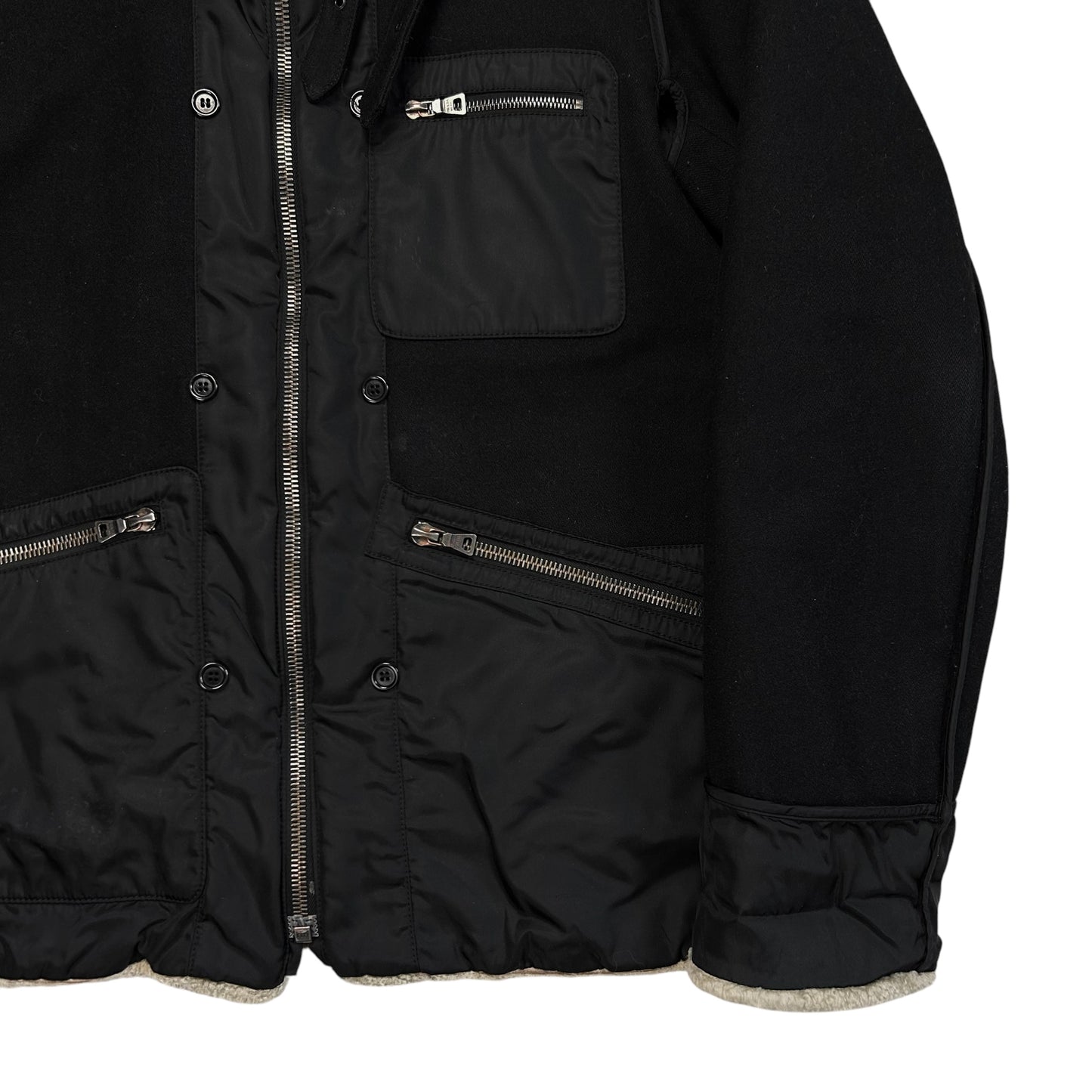 Prada Sheep Fur Flight Zip Jacket