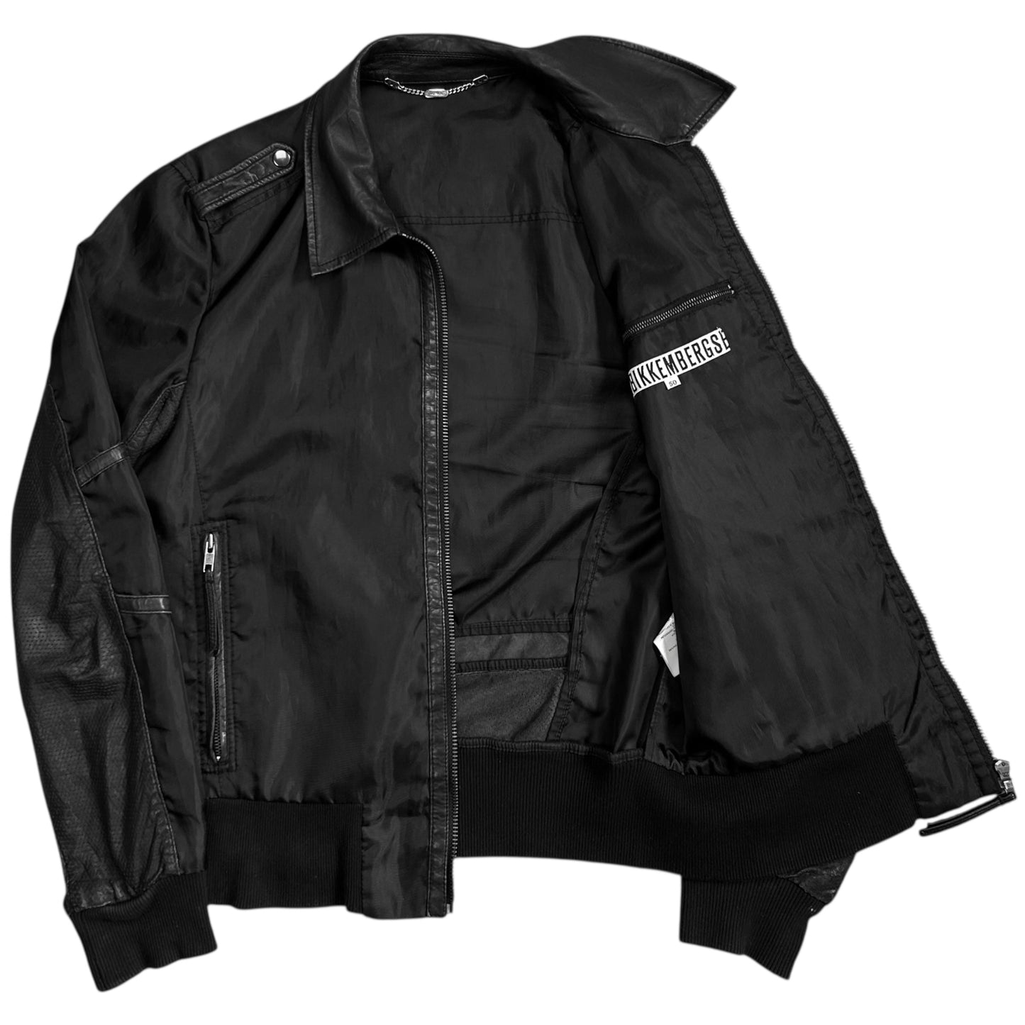 Dirk Bikkembergs Leather Applicated Utility Work Jacket
