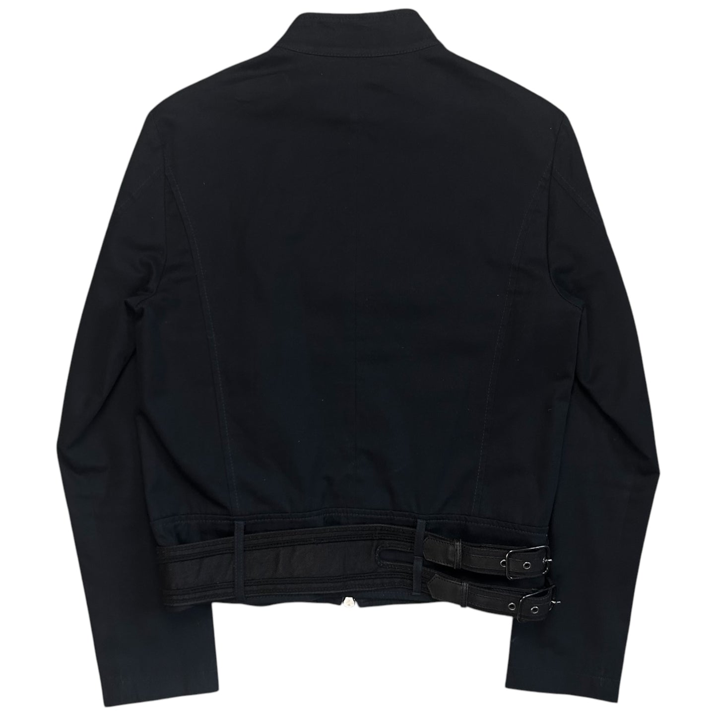 Dirk Bikkembergs Leather Belted Military Jacket