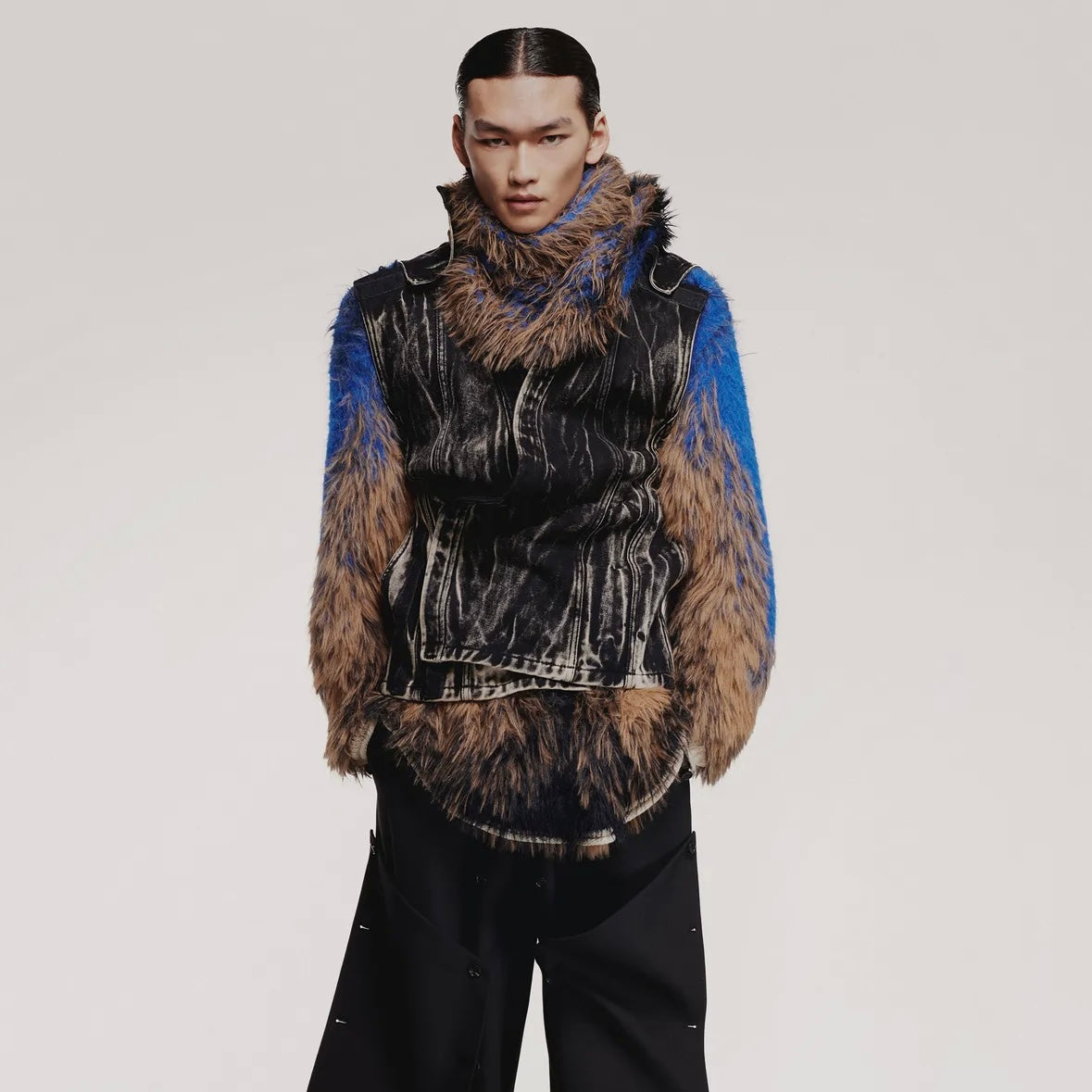 Y/Project Whisker Denim Velcro Vest - AW24