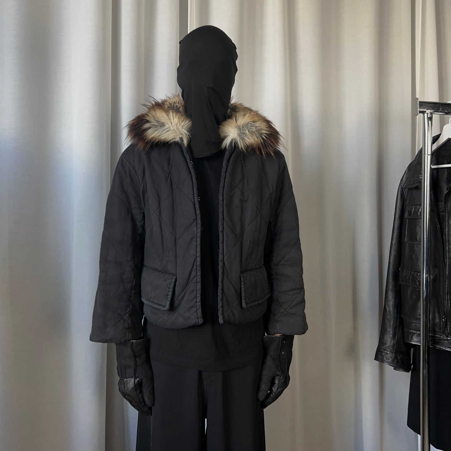 Dries Van Noten Quilted Fur Collar Bomber Jacket - AW11