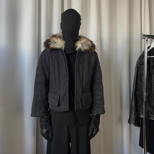 Dries Van Noten Quilted Fur Collar Bomber Jacket - AW11