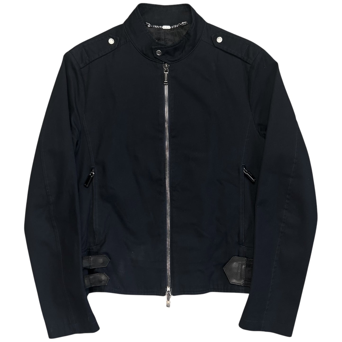 Dirk Bikkembergs Leather Belted Military Jacket