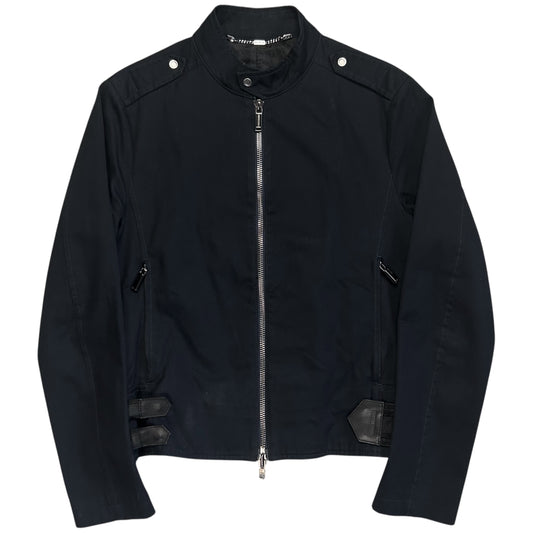 Dirk Bikkembergs Leather Belted Military Jacket