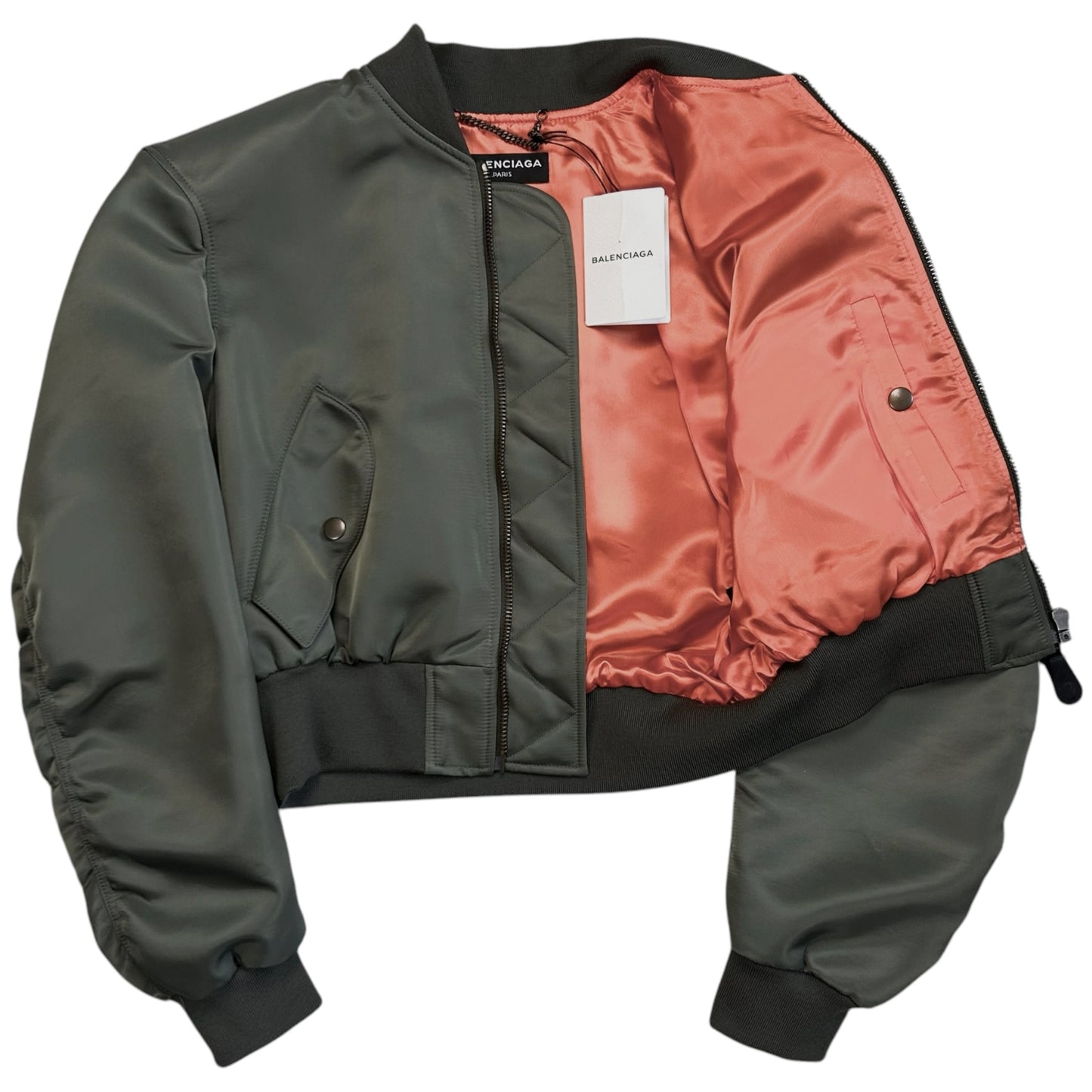 Balenciaga Padded Shoulders Runway Bomber Jacket - SS17