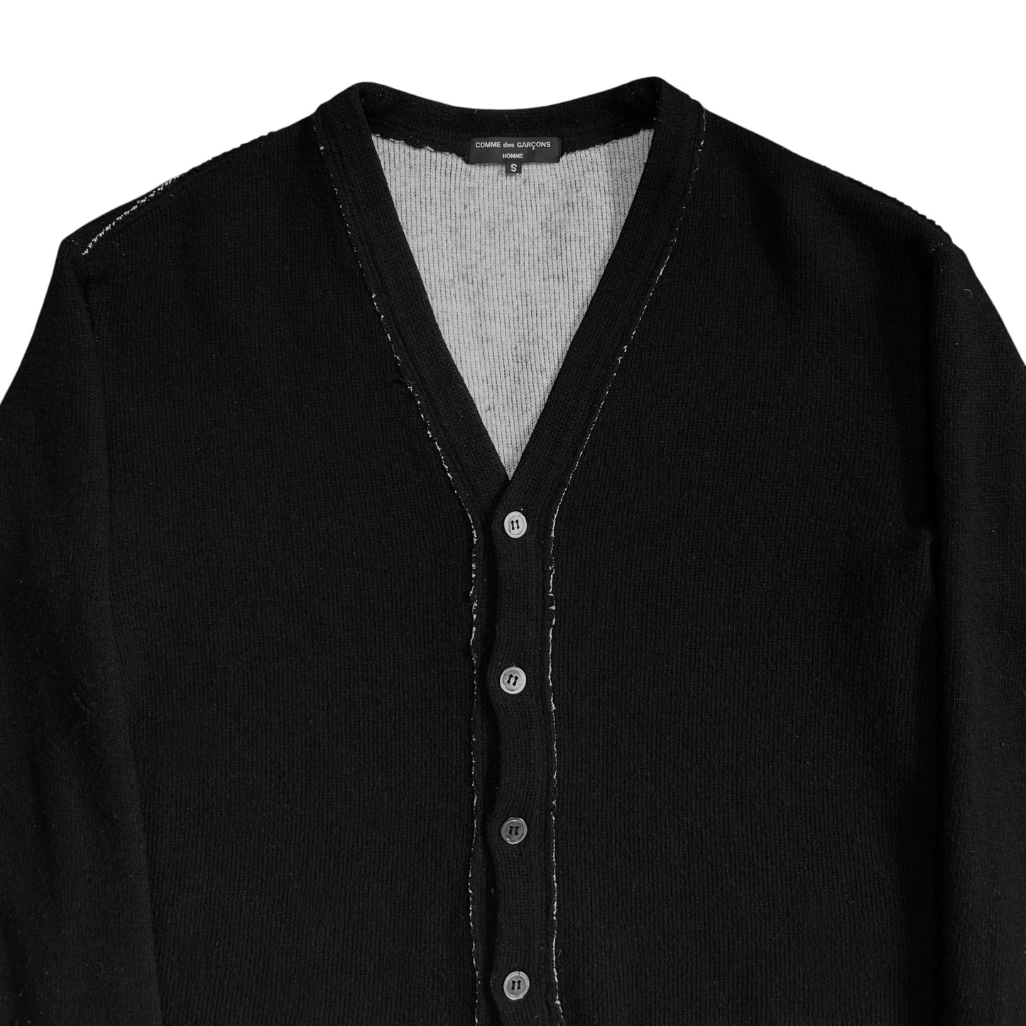 Comme des Garcons Homme Cropped Contrast Stitch Cardigan - AW04