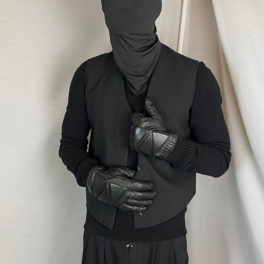Bottega Veneta Triangle Moto Leather Gloves - AW19