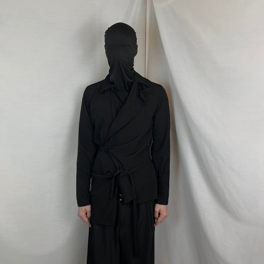 Dries Van Noten Asymmetric Wrap Strap Drape Shirt