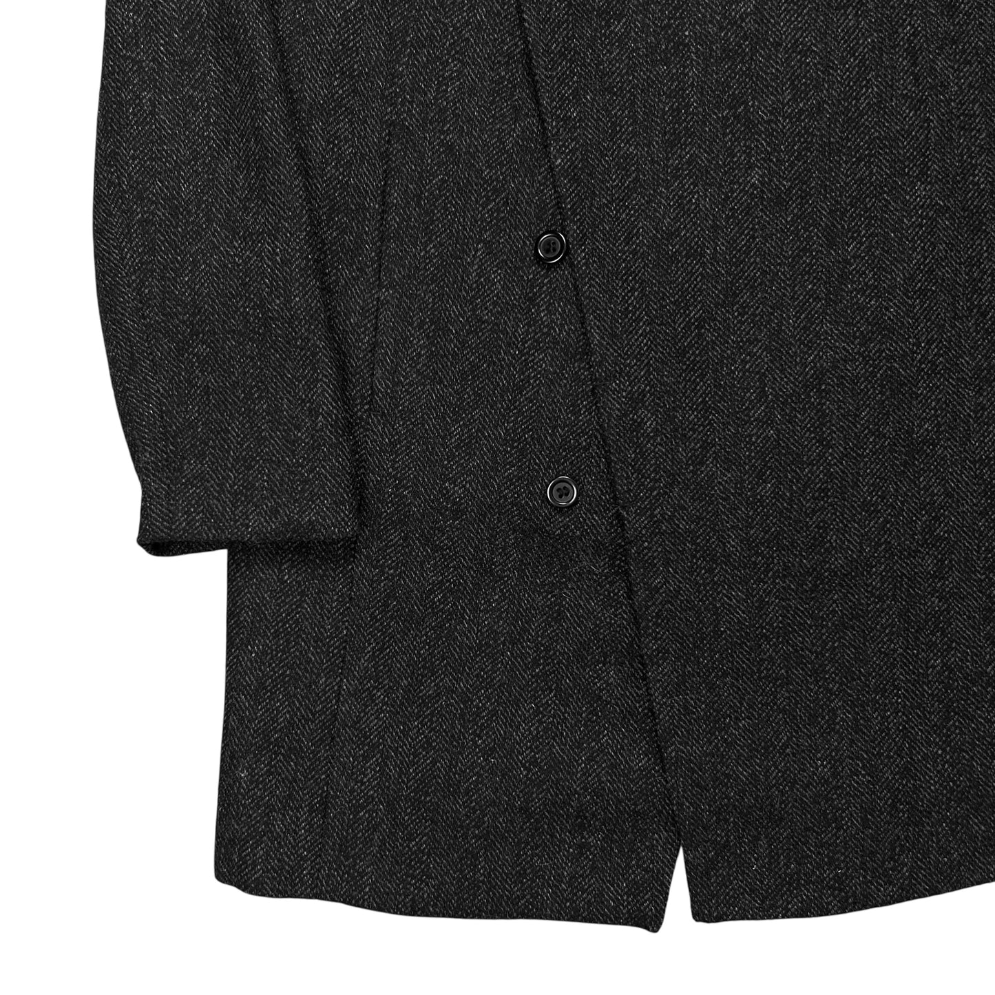 Ann Demeulemeester Asymmetric Drape Collar Wool Overcoat - AW14