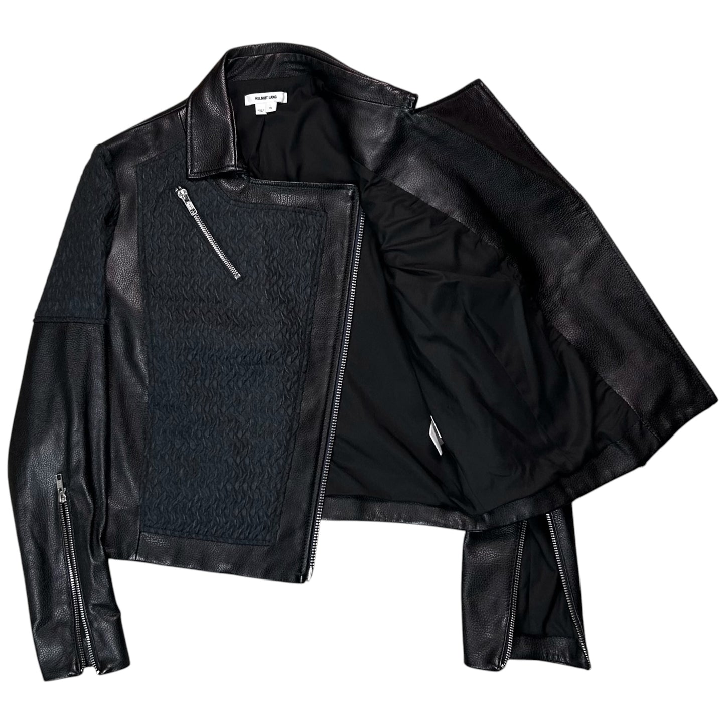 Helmut Lang Jacquard Multi Zip Perfecto Leather Jacket - AW12