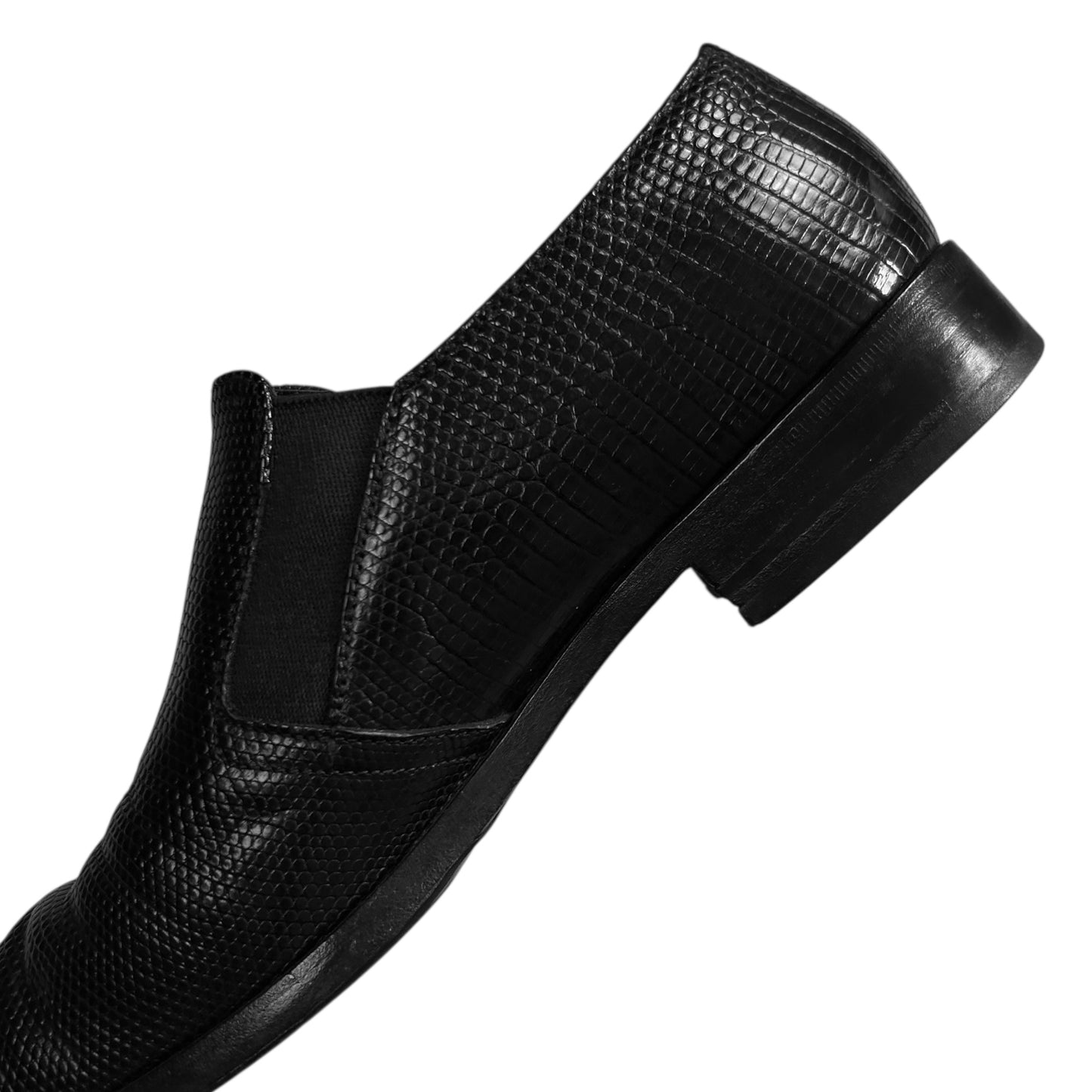 Prada Buckle Strap Snakeskin Loafers