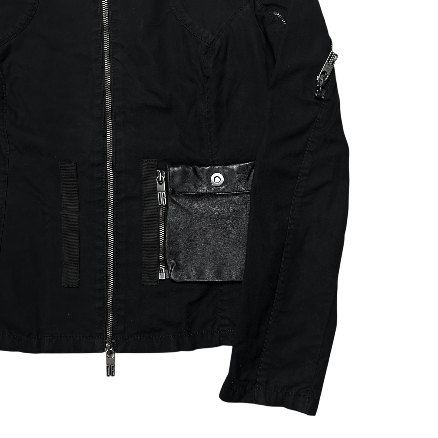 Dirk Bikkembergs Detachable Leather Pocket Work Jacket
