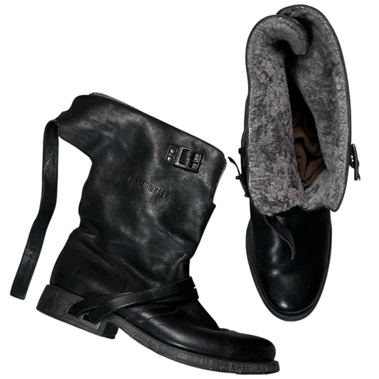 Dirk Bikkembergs Sherpa Lined B-Heel Harness Strap Boots