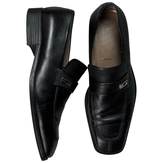 Gucci by Tom Ford G-Logo Metal Pin Saffiano Loafers - 90s