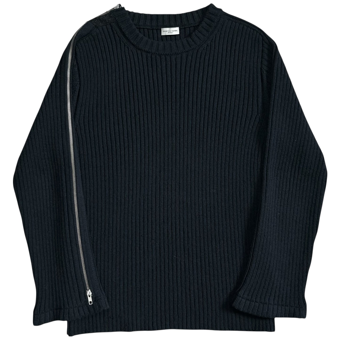 Dries Van Noten Shoulder Zip Military Knit Sweater - AW14