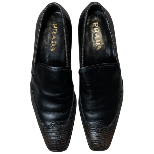 Prada Two Tone Scale Loafers