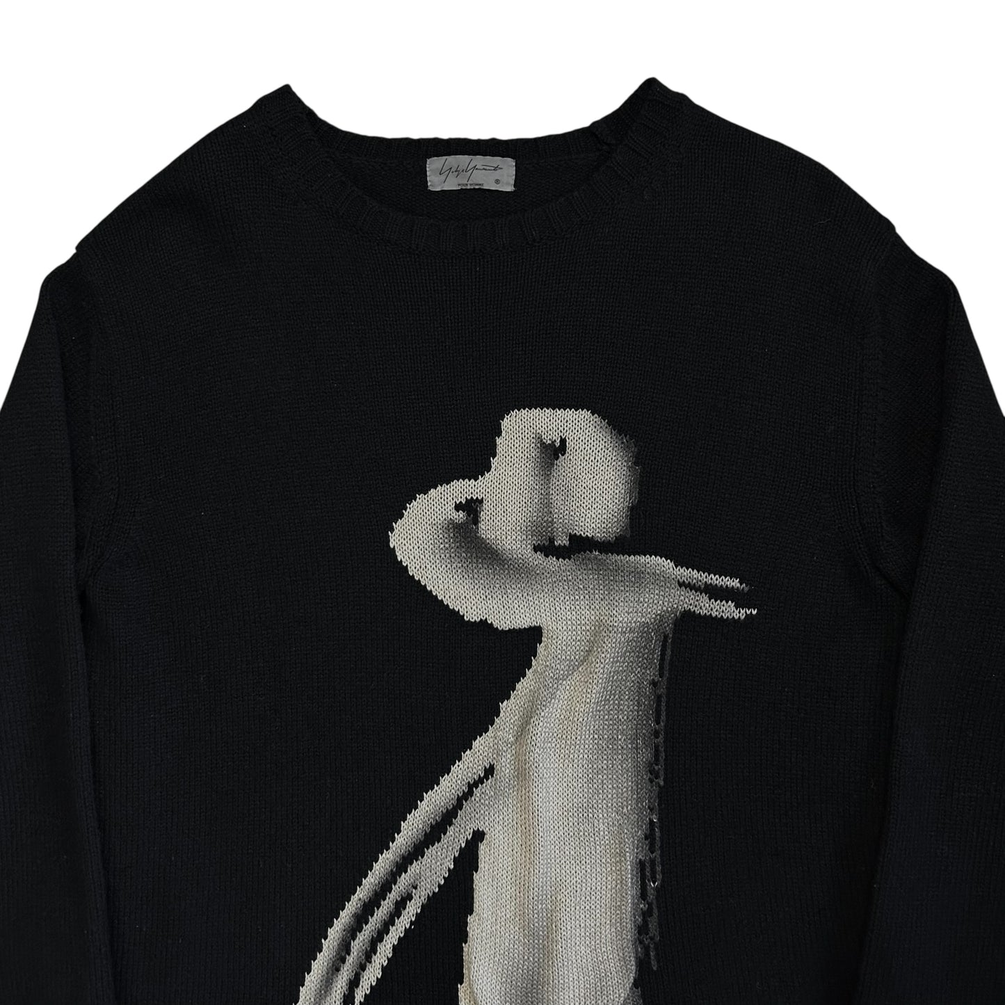 Yohji Yamamoto Pour Homme Girl Intarsia Knit Sweater - AW18