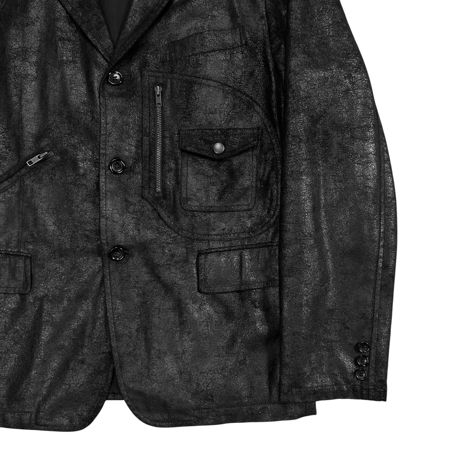 Comme des Garçons Homme Blister Coated Utility Zip Blazer - AW05