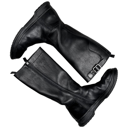 Prada Panelled Tall Buckle Boots