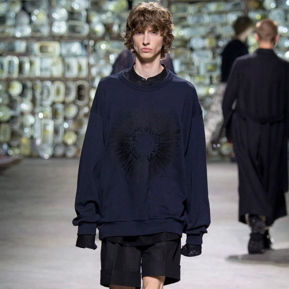 Dries Van Noten Tonal Embroidered Hoxton Sweater - SS17